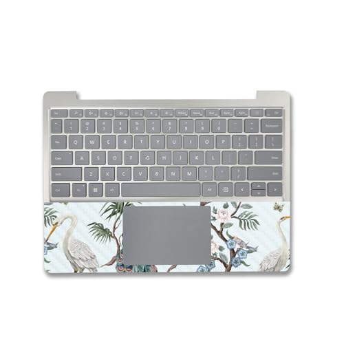 Image of MightySkins Carbon Fiber Skin Compatible with Microsoft Surface Laptop Go 3 (2023) Full Wrap Kit - Chinoiserie Fabric | Protective, Durable Textured Carbon Fiber Finish | Made in The USA