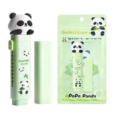 Toyshine Cute Panda Push-Pull Eraser for Kids | Cartoon Panda Design with Smooth Rubber with 1Refill Eraser | Fun School Stationery for Writing & Drawing | Ideal for School, Home Birthday Return Gifts