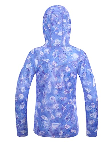 Roadbox Sun Shirts For Kids - Long Sleeve Upf50+ Sun Protection Shirts Hooded Swimsuits For Kids Fishing Surfing Hiking Outdoor Sports Blue #TOP1