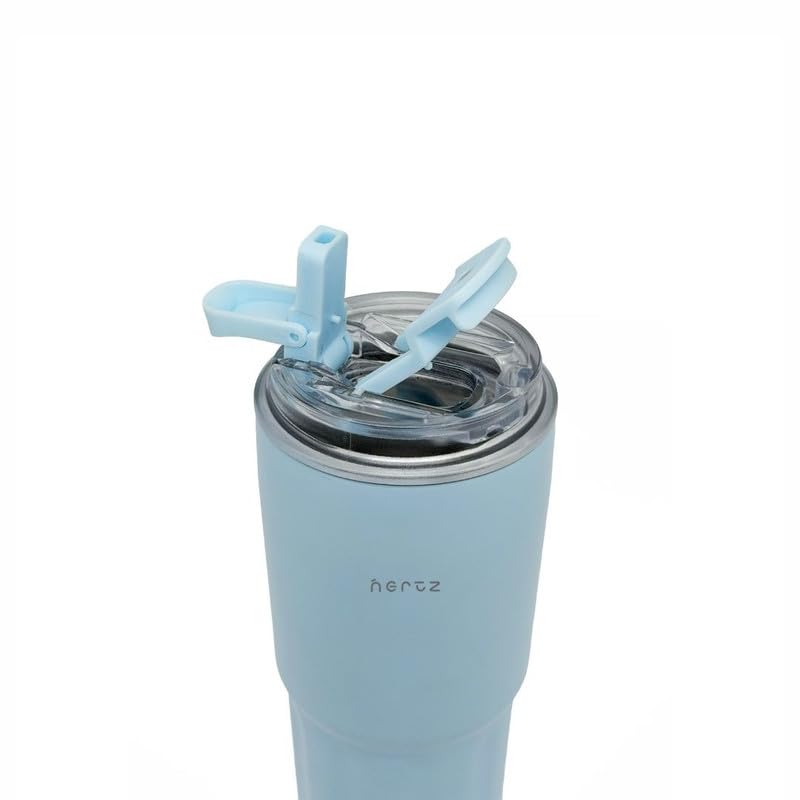 Image of NERTZ Drift Tumbler 600ml Stainless Steel Insulated | Double Wall Vacuum Bottle with Straw Lid & Wide Mouth Lid | Hot & Cold Bottle Leak Proof, BPA Free for Gym, Travel, Office
