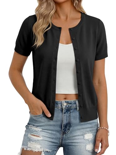 GRACE KARIN Short Sleeve Cardigan Sweaters for Women, Lightweight