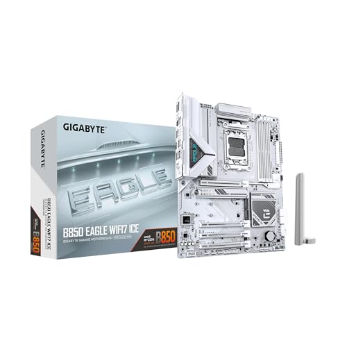 GIGABYTE B850 Eagle WIFI7 ICE AMD AM5 LGA 1718 Motherboard, ATX, DDR5, 3X M.2, PCIe 5.0, USB-C, WIFI7, 2.5GbE LAN, EZ-Latch