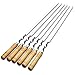 Grillspieße Edelstahl, Wiederverwendbar Edelstahl Barbecue Grillspieße, Grillspieße Schaschlikspieße Lang mit Holzgriff Kabob Spieße Fleischspieße für BBQ Lagerfeuer Flach Extra Breit