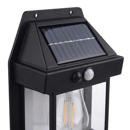 Image of Oblivion Solar Light - Waterproof Wall Light Outdoor, Wireless Dusk to Dawn LED Porch Lantern with 3 Lighting Modes, Solar Power Exterior Lamp for Garden, Balcony, Pathway & Home Lighting (Pack of 1)