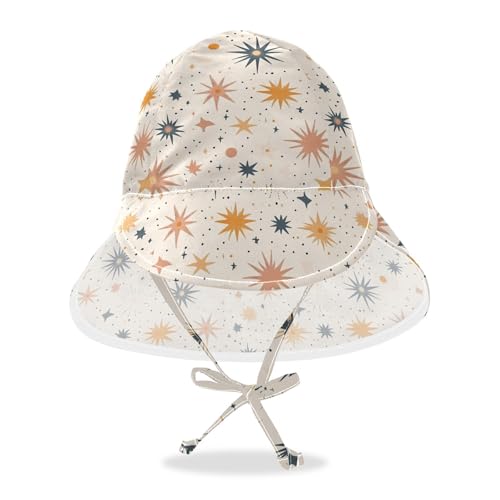 Boho Simple Style Sea Shell Stars Toddlers Beach Hat Boys Hat Girls UPF 50+ Protection Wide Brim Travel Essentials