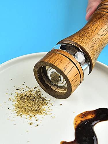 2 Stks Zout En Peper Molens Set Handleiding Peper Zout Molen Hout Zout En Peper Shakers Met Verstelbare Grofheid… - Image 4