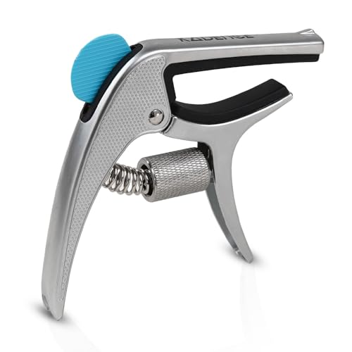 Image of Kadence CAP-S01 Touring Series Professional 3-in-1 Guitar Capo | Quick-Change Aluminium Alloy Capo with Adjustable Tension, Pick Holder & Bridge Pin Remover | For Acoustic & Electric Guitars | Silver