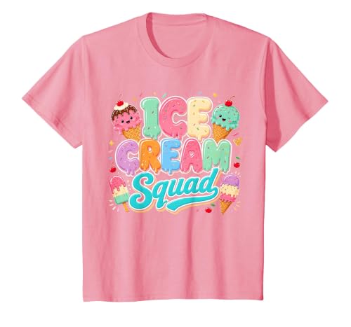 Ice Cream Squad Cute National Ice Cream Day Summer T-Shirt, Youth, Pink, 3T