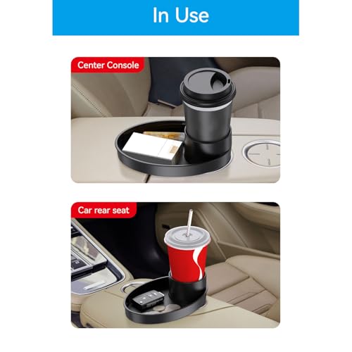 Image of Keenso Car Seat Snack Tray,Portable Travel Rotating Cup Holder Plate for Car Seats, Booster,Stroller (#11)