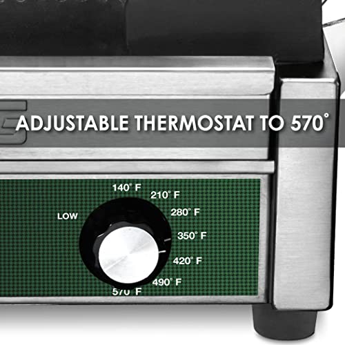 Waring Commercial Wpg250 Panini Supremo® Large Panini Grill, Pancake Drip Crepe Batter Panini, 120V, 5-15 Phase Plug #TOP1