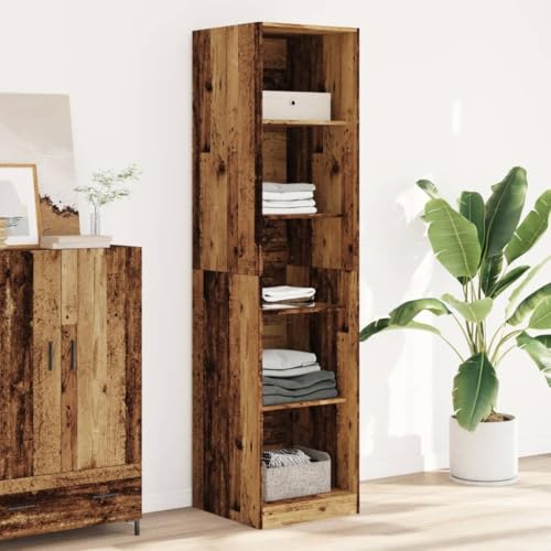 Cinyiqo Armario de Madera de ingeniería Roble Envejecido 50x50x200 cm, Armarios Dormitorio, Armario Ropero, Roperos De Dormitorio, Armario para Habitación - 3307718