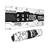 Black and White Future Gaming Mouse Pad XL, Large Non Slip Rubber Mousepad, Stitched Edges Desk Pad, Long Extended Mice Pad,31.5'' X 11.8''