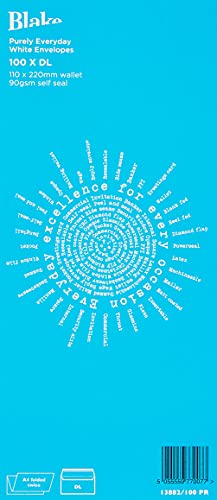 Blake Puur dagelijks DL 110 x 220 mm 90 g/m² Zelf Seal Portemonnee Enveloppen (13882/100 PR) Wit - Pack van 100 - Afbeelding 4