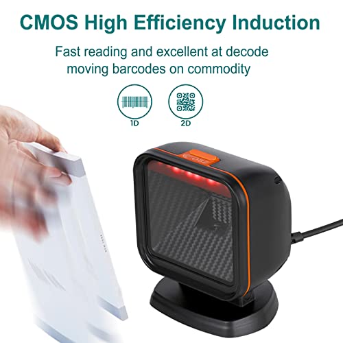 Obz RF-80 1D 2D Desktop Barcode Scanner, Obz Omnidirectional Automatic Sensing Scanning Hands Free Usb Desktop Barcode Scanner thumb #2