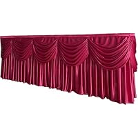 UALXPAO Jupe De Table – 300 Cm, Satin Bordeaux, Pour Mariage, Anniversaire, Banquet
