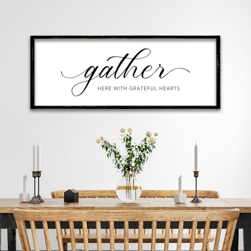 ZZJJHYWGQ Gather Here With Grateful Hearts Sign Rustic Farmhouse ...