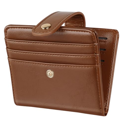 Small Wallets for Women Slim Minimalist for Bifold Credit Card Holder for Pocket or Purse, Brown