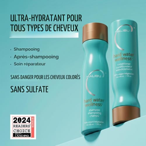 Malibu C Malibu Kit de traitement de bien-être à l'eau dure, shampoing 9 oz, après-shampooing 9 oz et traitement à l'eau dure 0,17 – vue 2