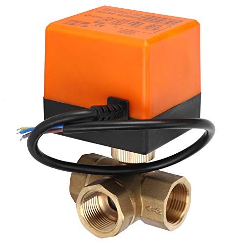 Vanne à bille motorisée, vanne à bille électrique en laiton à passage intégral à 3 voies AC 220V 3 voies, 6W eau gaz(G3/4)
