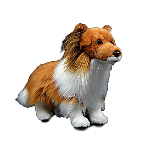 Lifelike Plush Collie Realistic Stuffed Animal Dog Soft Puppy Toy for Kids(11 inch (24-28 cm), Collie)