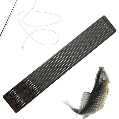 Jlobnyiun Anzuelos de pesca, Anzuelos de pesca, Línea de pesca líder de alta resistencia con alambre, Anzuelos de pesca pesados con alambre, equipo de pesca para familias, plataforma de pesca para