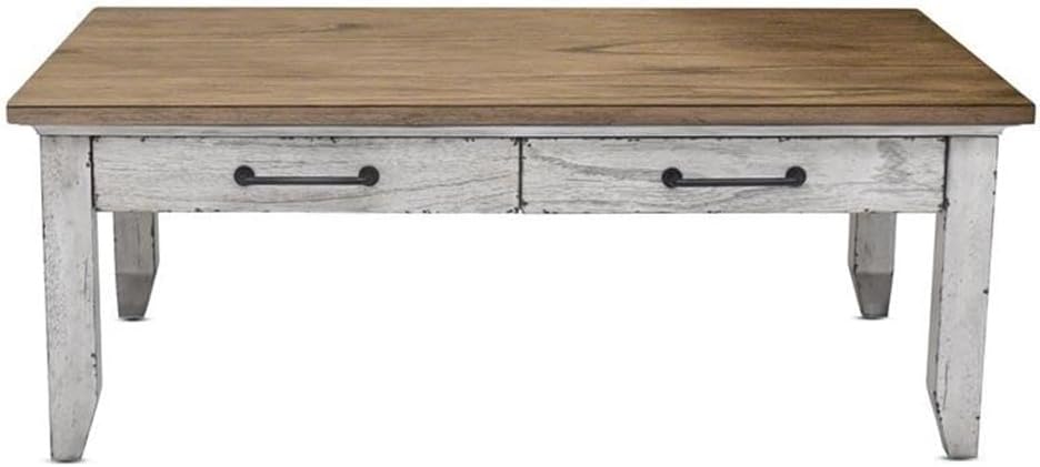 Steve Silver Bear Creek Rustic Ivory and Honey Finish Cocktail Table