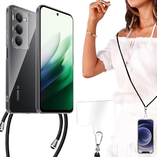 BonwFzin �K�p REDMI 15 5G �P�[�X �N���A �V�����_�[ ���� �V���I�~ ���h�~ 15 5G �X�}�z�P�[�X �񂪂� REDMI155G �����J�o�[ �y�� ���^ tpu �\�t�g ������ �΂ߊ|�� �N���X�{�f�B �X�g���b�v�t�� �o���p�[ �g��