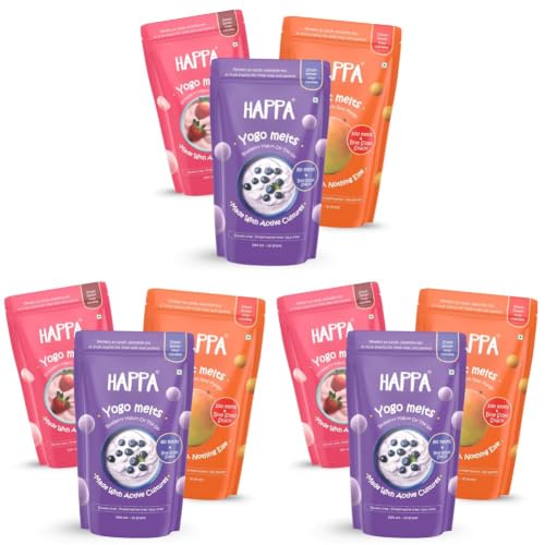 Image of Happa Fruit & Greek Yogurt Melts | 100% Fruit & Yogurt Candy for Babies, Kids & Adults | No Colours, No Artificial Flavours | Melt-in-Mouth | 8M+ | 20g Pack of 9