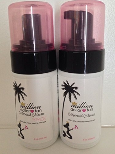 Million Dollar Tan Mermaid Mousse Gradual Travel Face 4oz & Body 4oz Combo Kit