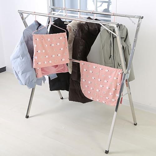 Collapsible Stainless Steel Clothes Drying Rack, Space-Saving Hanging Racks for Indoor & Outdoor Use, Large Capacity Laundry Drying Rack（240cm/94in）