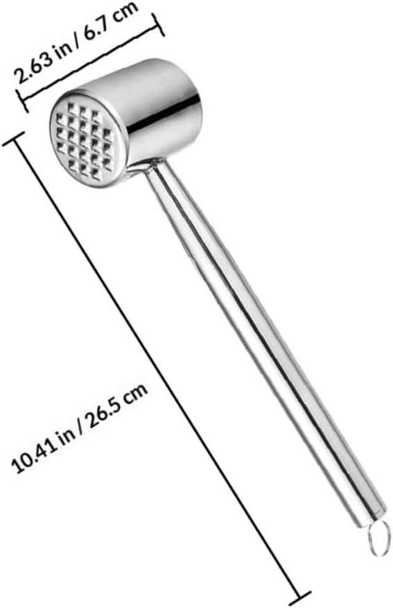 Yardwe 2pcs Stainless Steel Meat Tenderizer Hammer Set Kitchen Steak Pounder Pork Beef Mallet for Home Cooking