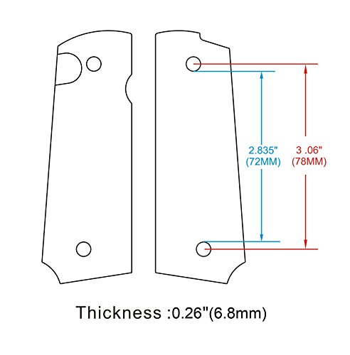 Cool Hand 1911 Grips Full Size, G10 Commander, Black Gun Grips Screws Included, Ambi Safety Cut, Aggressive OPS Texture