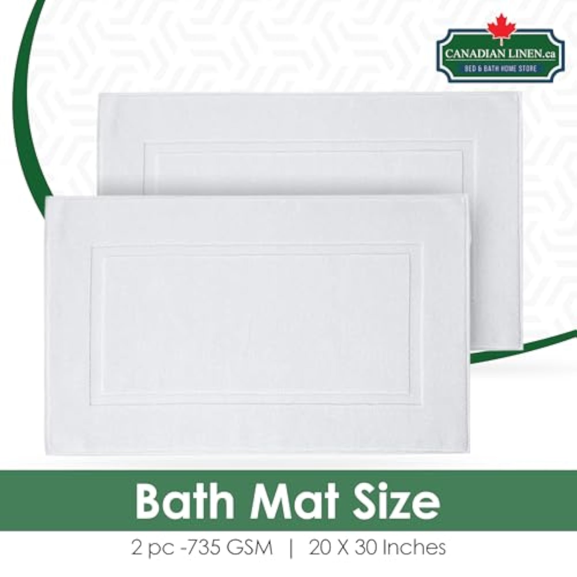 Regal White Bath Mats, 2-Pack Set