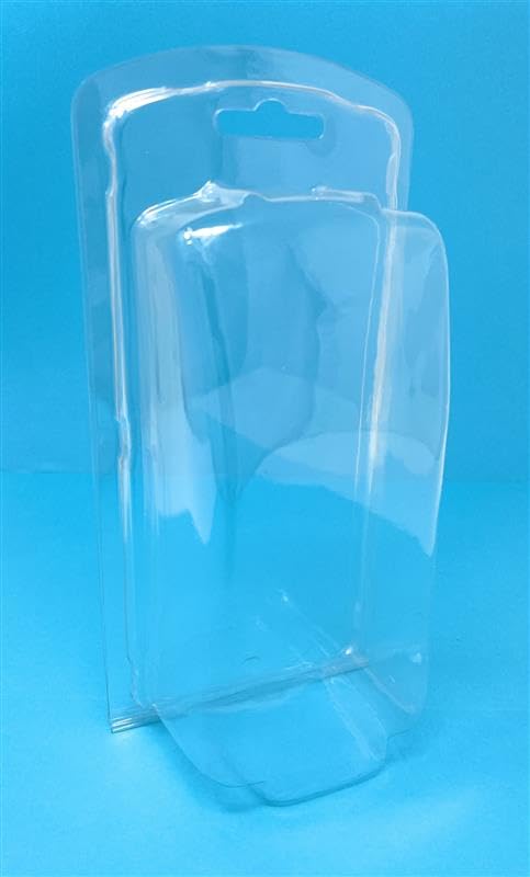 500 STÜCK *Premium* Kunststoffbox Blisterverpackung 75 x 175 x 50mm - klarsichtige Klappverpackung/Klappblister mit Euroloch