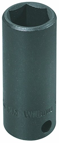 Williams JHW12M-623 SUPERTORQUE 3/8-Inch Drive Deep Impact 6 Point Socket, 23mm Size, Black Industrial Finish, Designed for Maximum Engagement on 6-Point Fasteners