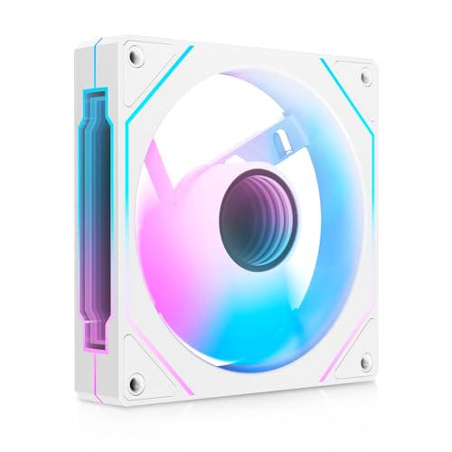Ocypus Gamma F12 ARGB 120mm PC Case Fan, Infinity Mirror Standard Blade Fan with 4-Pin PWM Control, Up to 1600RPM, 9-Blade Low-Noise & Hydraulic Bearing Computer Fan (White)