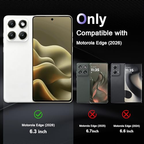 Image of Case for Motorola Edge 2026, Military Grade Drop Protection Phone Case, Yellowing Resistant, Anti-Scratch Hard PC Back, Shockproof Hard Ultra-Thin Protective Cover, Clear