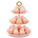 NWK 3-Tier Cupcake Stand Plastic Dessert Tower Serving Tray for Wedding Birthday Autumn Tea Baby Shower Party (Gold)