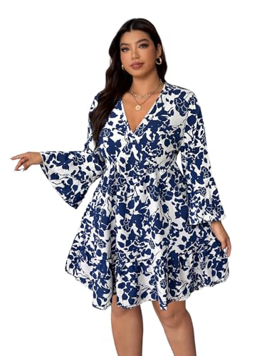 Image of Plus Size Summer Dresses for Women Casual Short Sleeves A Line Midi Dress