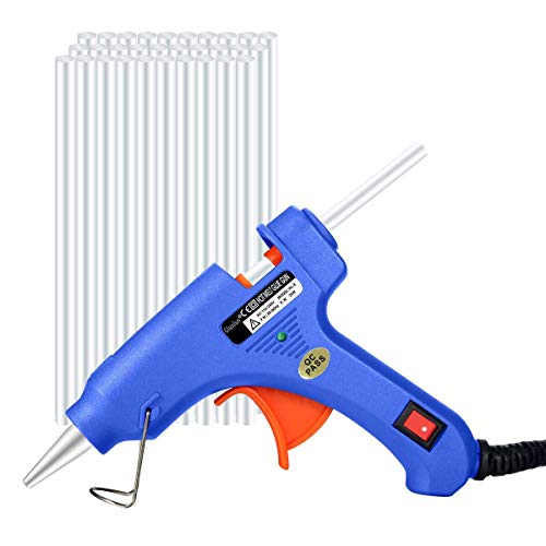 Glunlun mini pistolet à colle et 30 bâtons de colle marine à haute température, paquet de bricolage et réparation rapide, nettoyage de la maison et du bureau bleu Cover