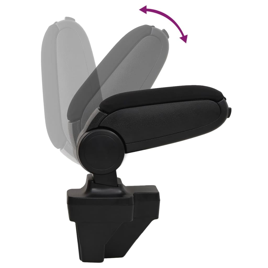 Accoudoir de voiture noir en ABS 15 x 35 x 33 à 49,5 cm avec compartiment de rangement réglable en hauteur pour Renault Clio LHD MK5 à partir de 2019 pour un confort ergonomique à l'intérieur
