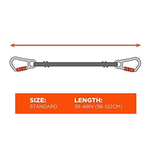 Ergodyne - 19822 Shock Absorbing Tool Lanyard With Two Self-Locking Carabiners, Tool Weight Capacity 10Lbs, Squids 3110, Gray, Standard (3110F(X)) #TOP6
