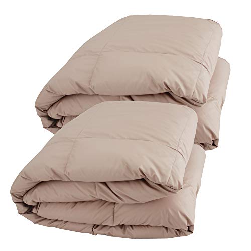 SNOWMAN 2枚組 洗える ダウンケット シングル ダウン80% 夏用 羽毛 肌掛け布団 お布団と重ね着で1年中使える 2倍の洗浄度 抗菌 防臭 防ダニ 吸湿・放湿性に優れ 爽やかな寝心地 肌掛け 羽毛布団 150×210cm カーキ 無地