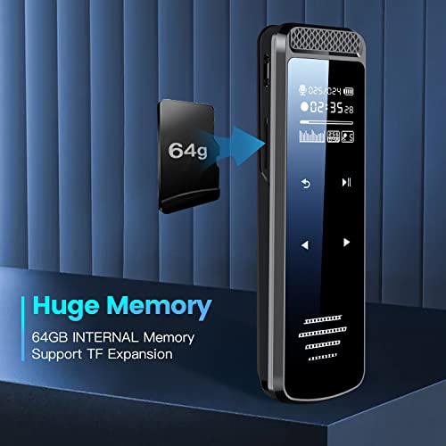 Upgraded 64Gb Voice Recorder With Playback, Metal Case Portable Digital Audio Recording Device For Lectures Meetings,Small Tape Recording Pen With Line In | Password | Support Tf Expansion #TOP3