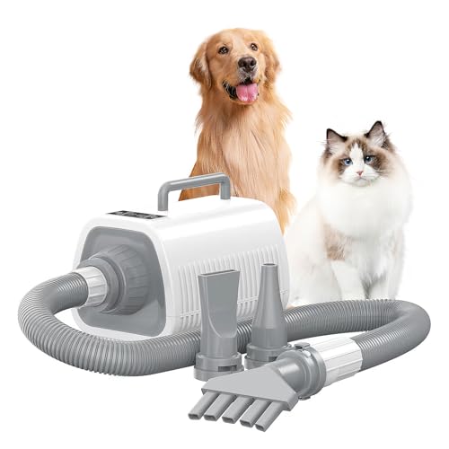 Pegnoy Dog Dryer, pet Grooming Dryer, high Wind Speed 55MPH-190MPH, 9 Adjustable Wind Speed and...