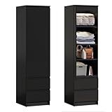 Wumagin Armario Multiusos 1 Puerta, Mueble Auxiliar Moderno (Negro)