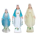 LALAFINA 3 Stück Heilige Maria Figuren aus Kunststoff Leuchtende Mutter Gottes Dekoration Nicht Zerbrechlich Souvenir für Zuhause und Kleidungsgeschäft