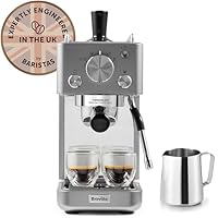 Breville Barista Slimline Espresso Machine | Integrated Milk Frother | Compact Coffee Maker for CappuccinosLattes & More | 15 Bar Pump | Silver [VCF185]