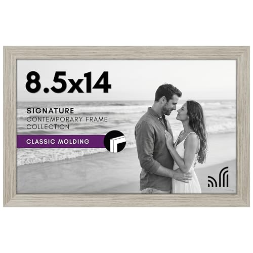 Americanflat 8.5x14 Picture Frame in DriftWood - Engineered Wood with Shatter Resistant Glass - Horizontal and Vertical Formats for Wall