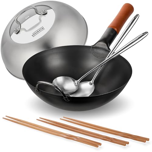 Sartén wok de acero con accesorios, set de 2 miniatura 1